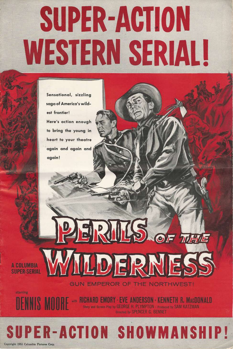 Book Cover For Perils of The Wilderness Serial Pressbook