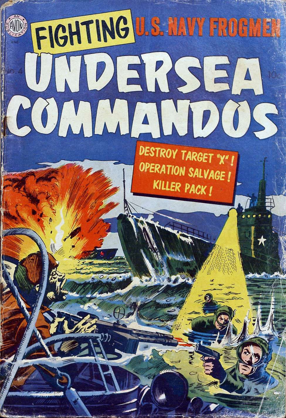 Comic Book Cover For Fighting Undersea Commandos 4
