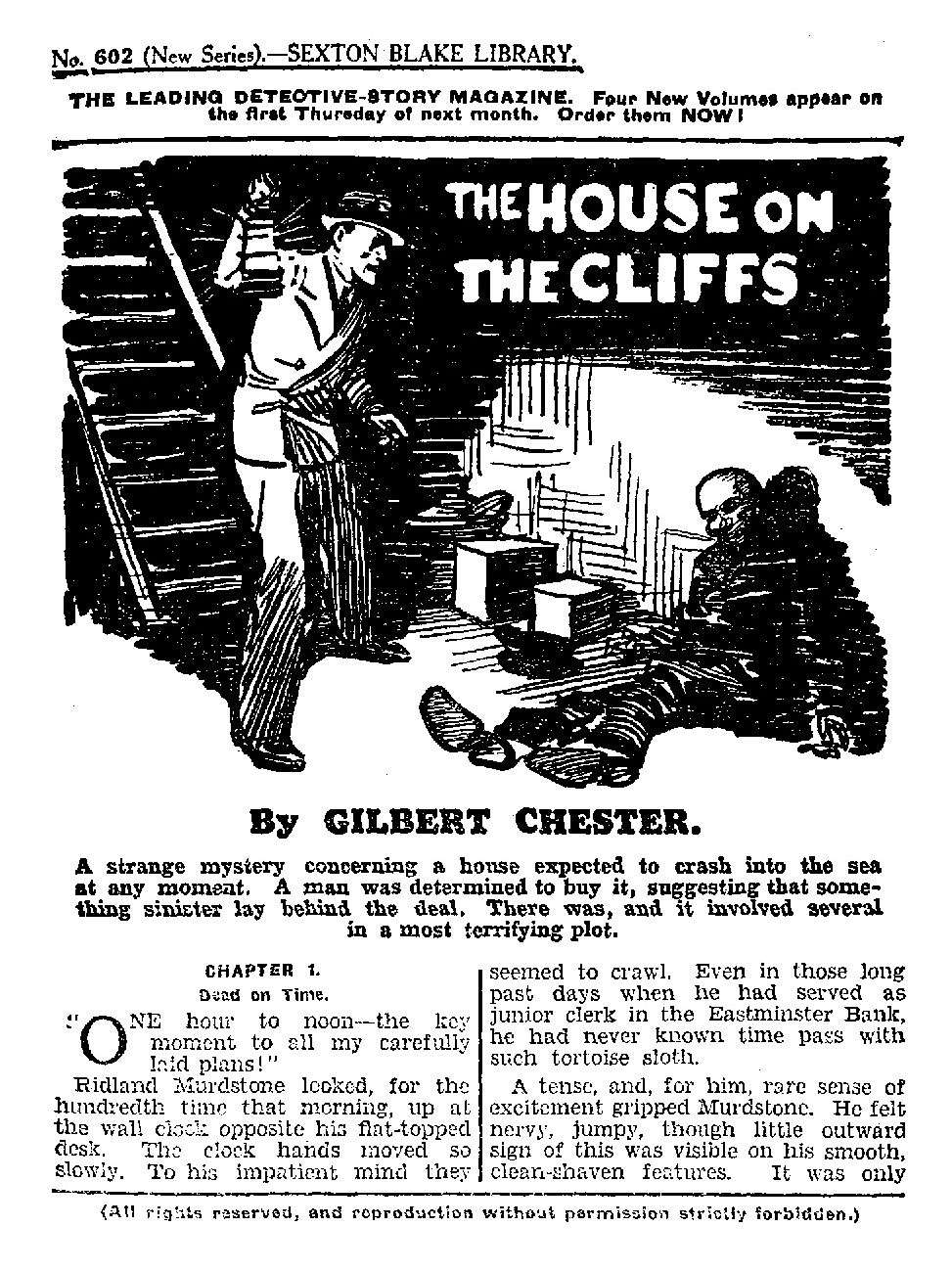 Book Cover For Sexton Blake Library S2 602 - The House On the Cliffs