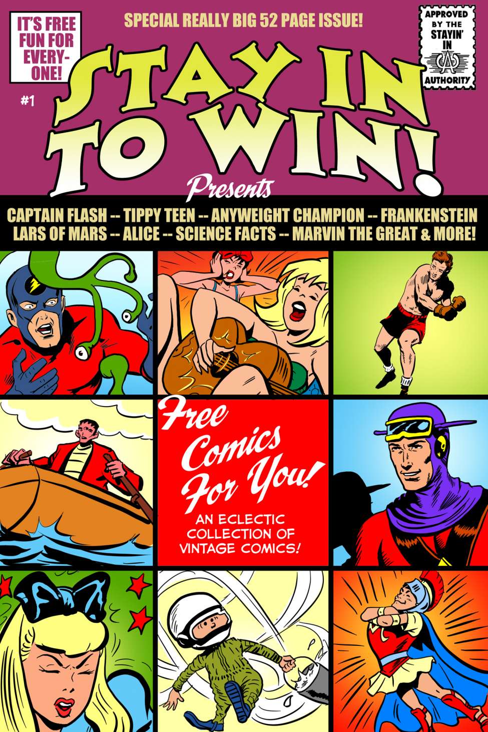 Book Cover For Stay In To Win Comics 1