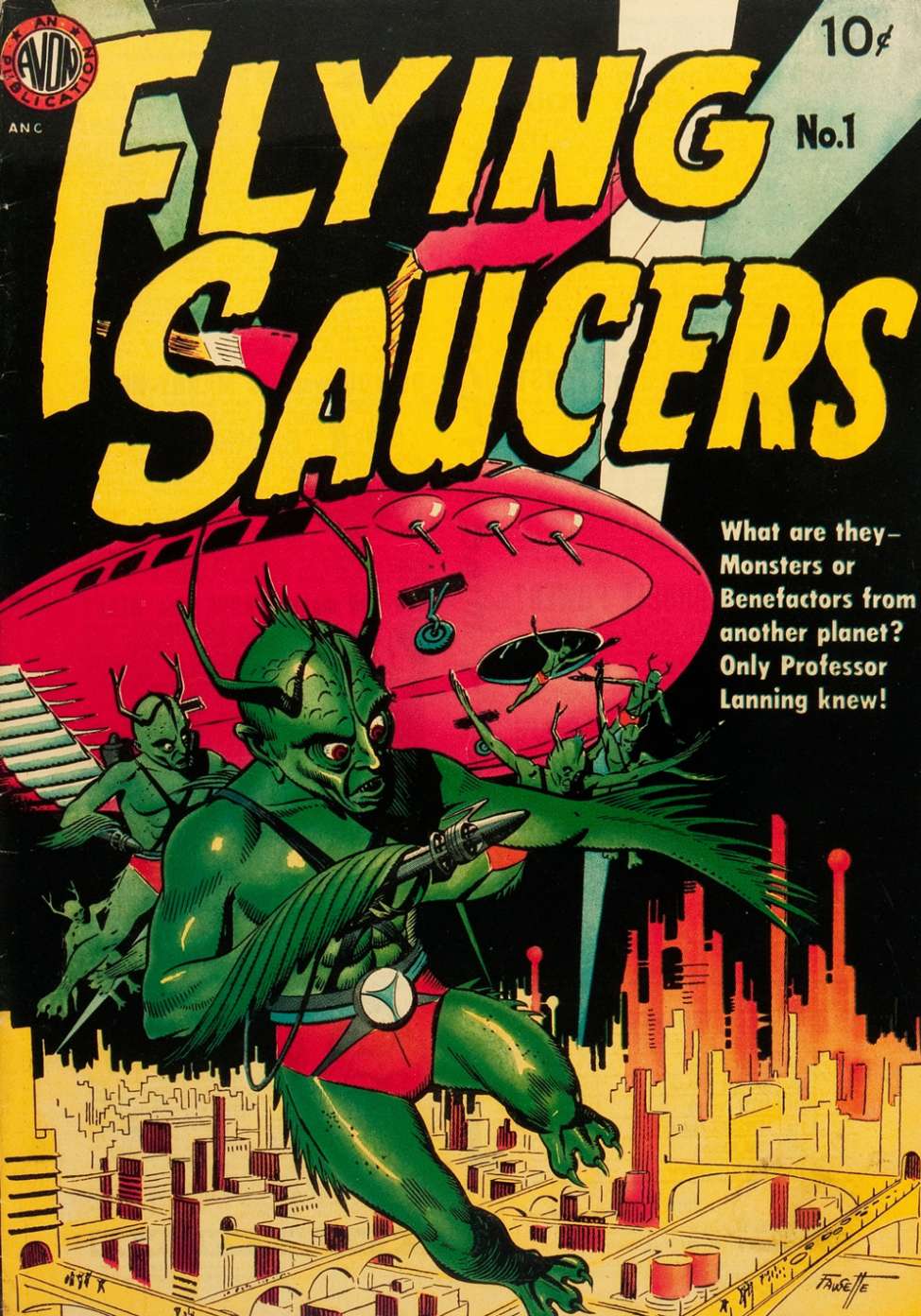 Comic Book Cover For Flying Saucers nn (alt) - Version 2