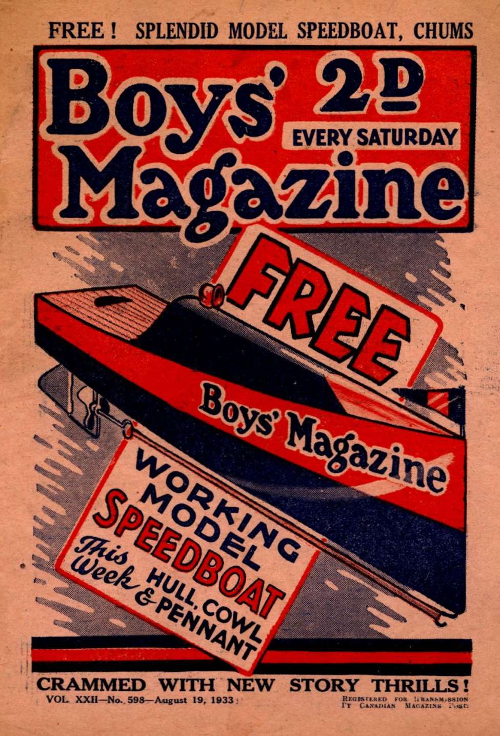 Book Cover For Boys' Magazine 598