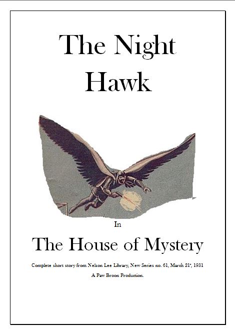 Comic Book Cover For The Night Hawk