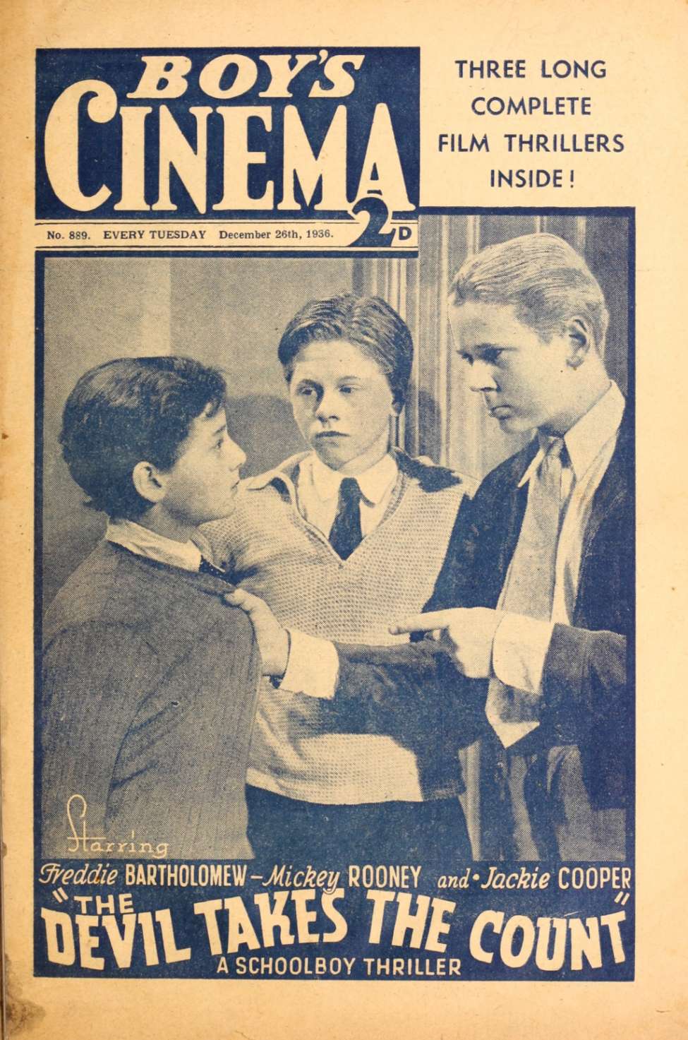 Comic Book Cover For Boy's Cinema 889 - The Devil Takes The Count - Freddie Bartholomew
