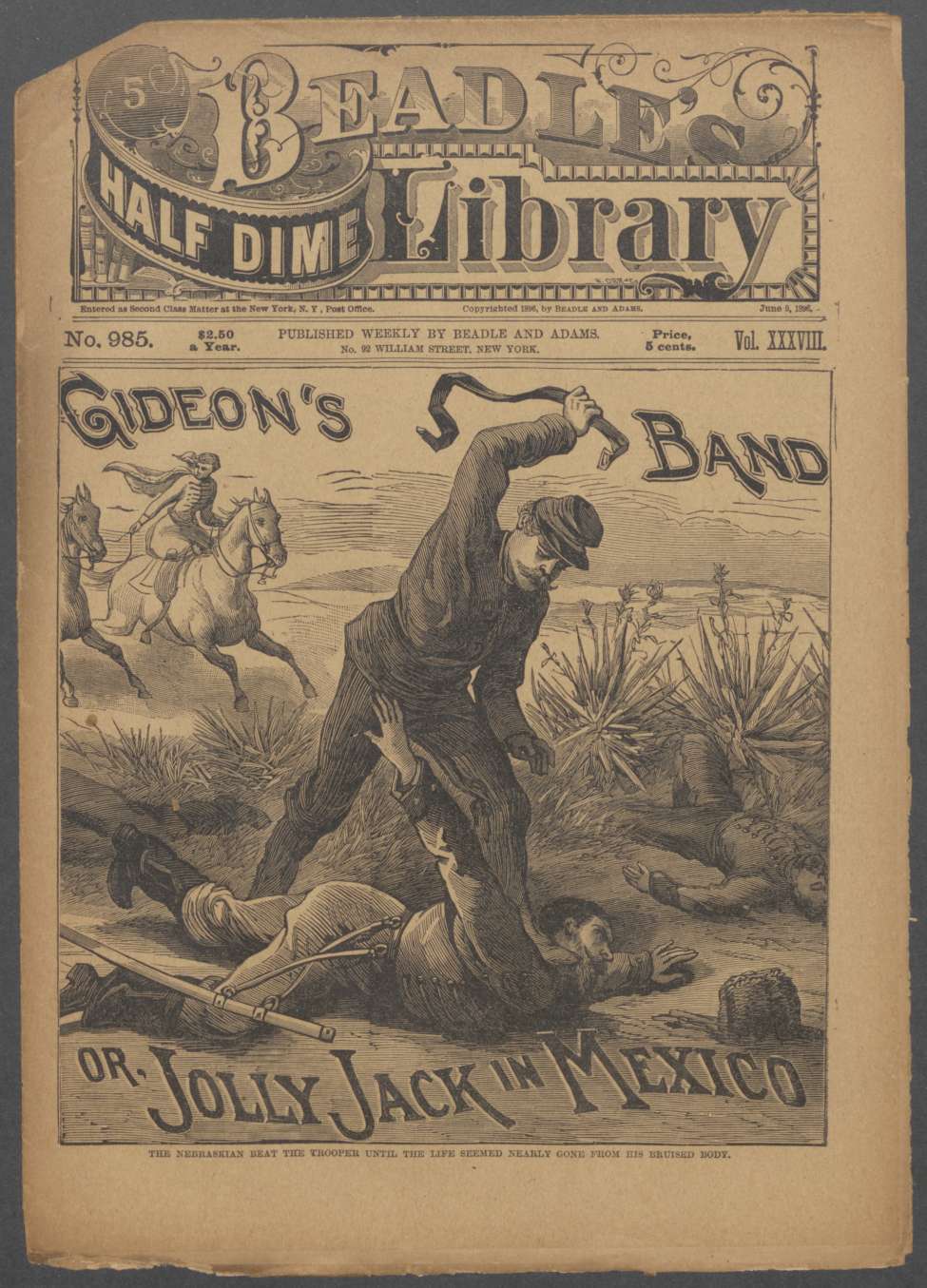 Book Cover For Beadle's Half Dime Library 985 - Gideon's Band