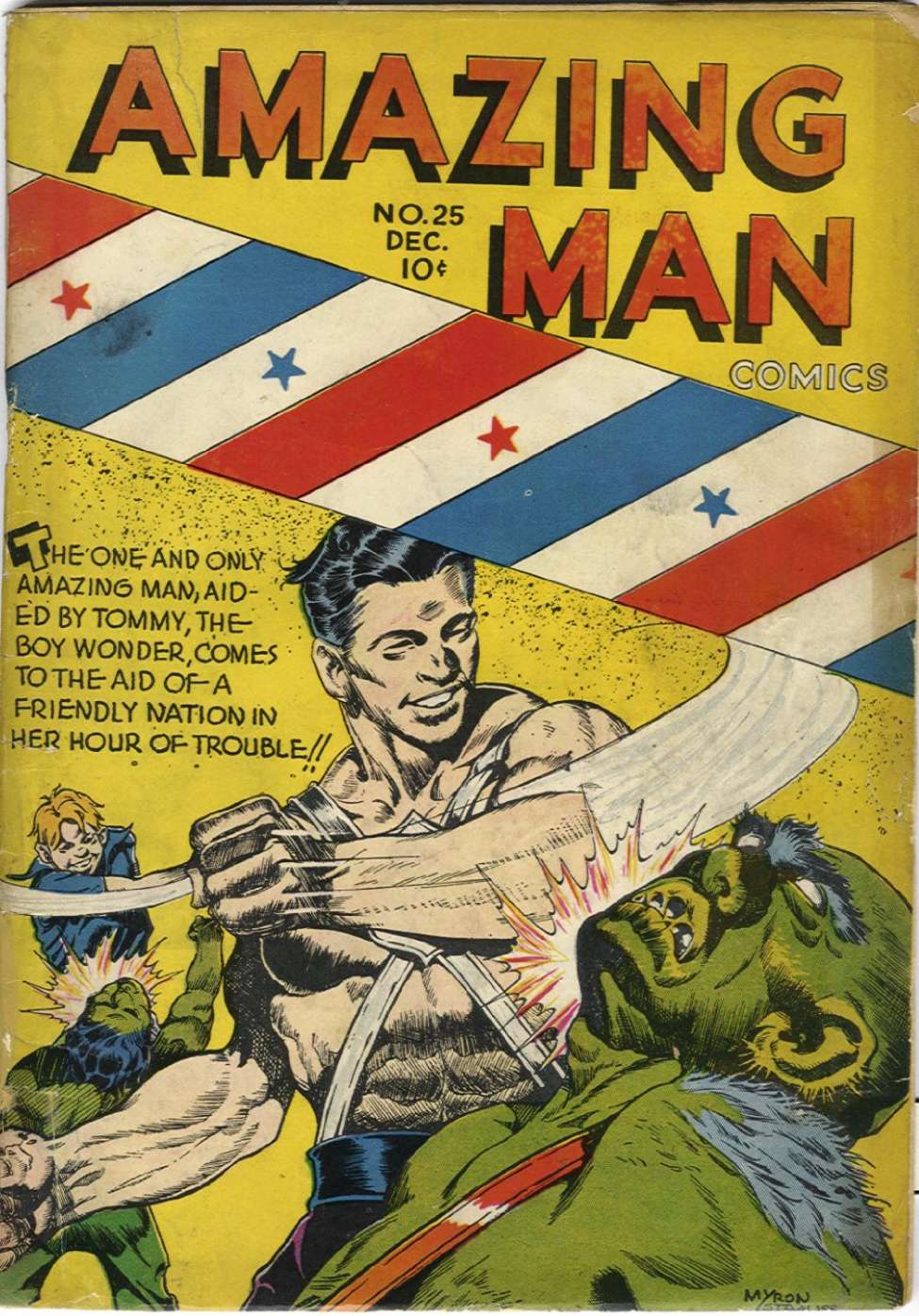 Comic Book Cover For Amazing Man Comics 25