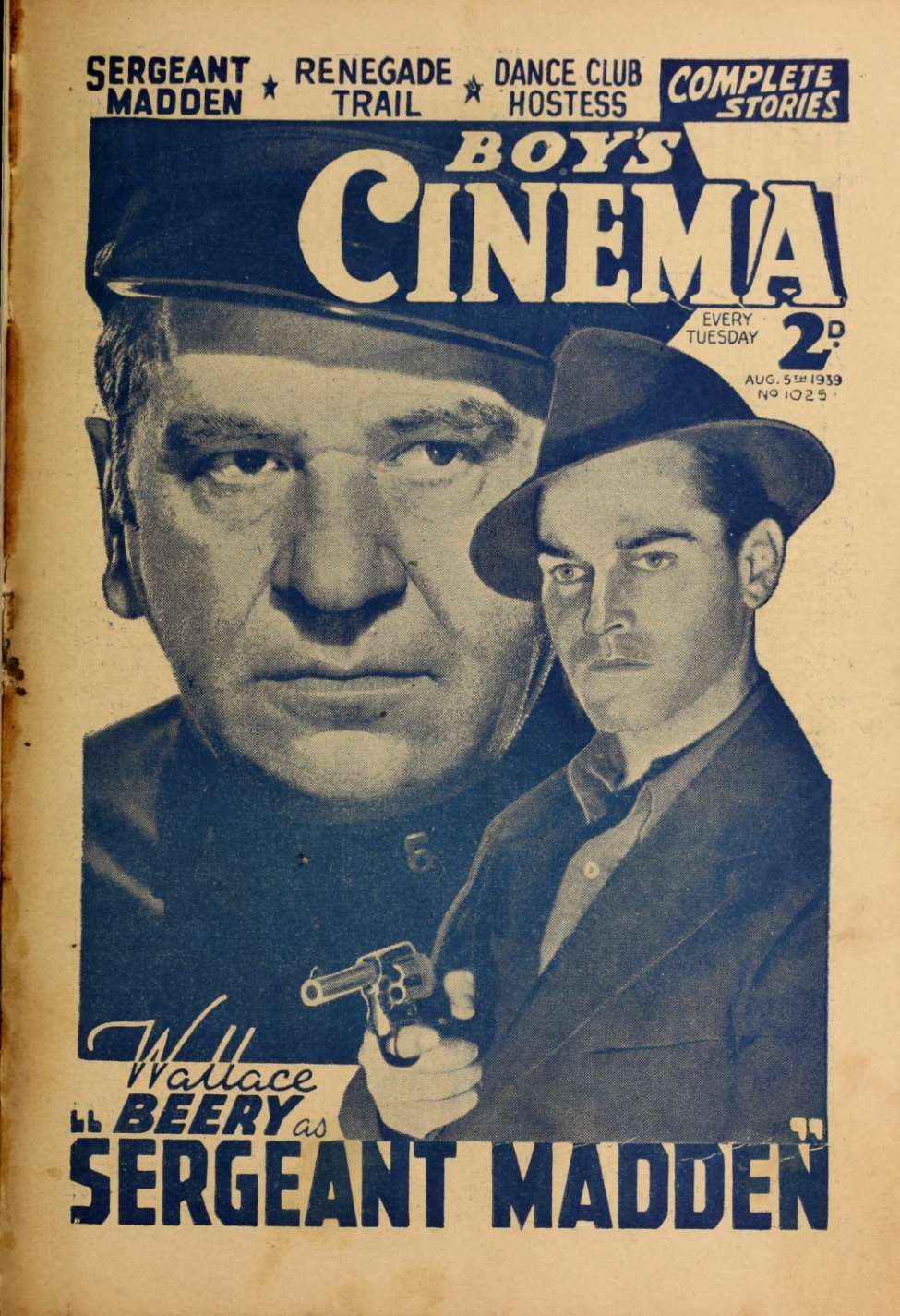 Comic Book Cover For Boy's Cinema 1025 - Sergeant Madden - Wallace Beery