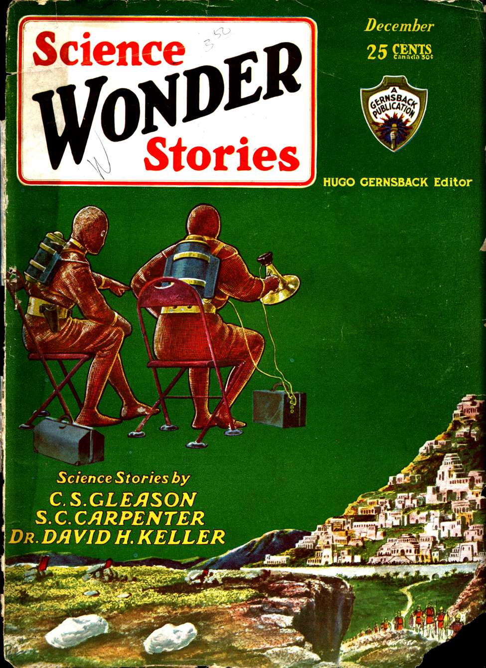 Comic Book Cover For Science Wonder Stories 7 - The Conquerors - David H. Keller