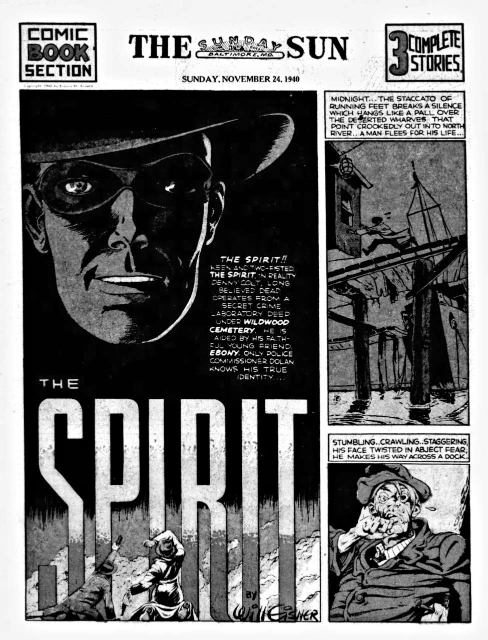 Book Cover For The Spirit (1940-11-24) - Baltimore Sun (b/w)
