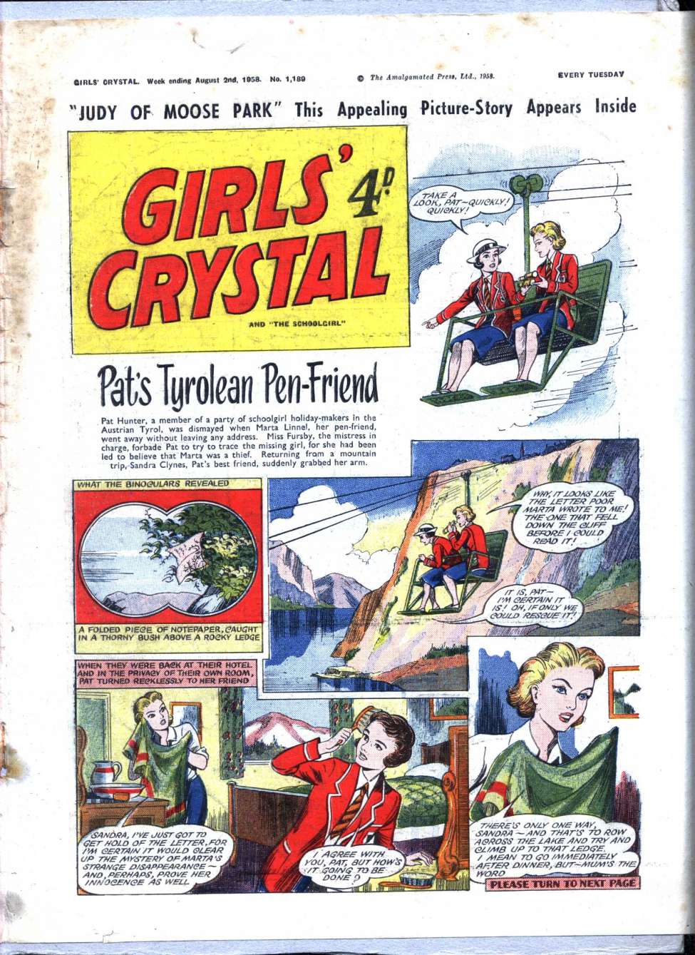 Book Cover For Girls' Crystal 1189 - Pat's Tyrolean Pen-Friend
