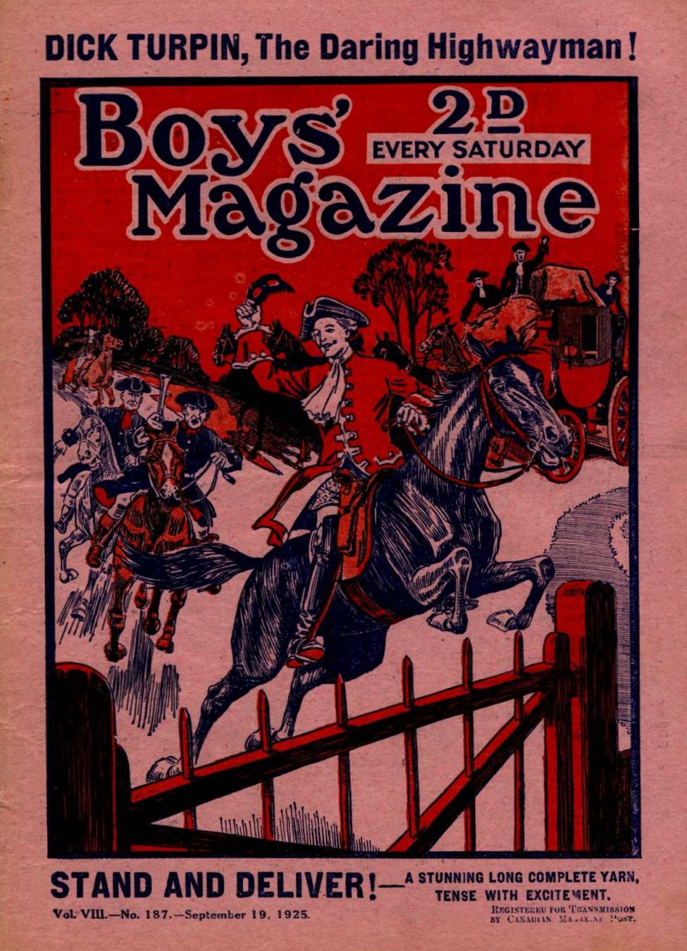 Book Cover For Boys' Magazine 187