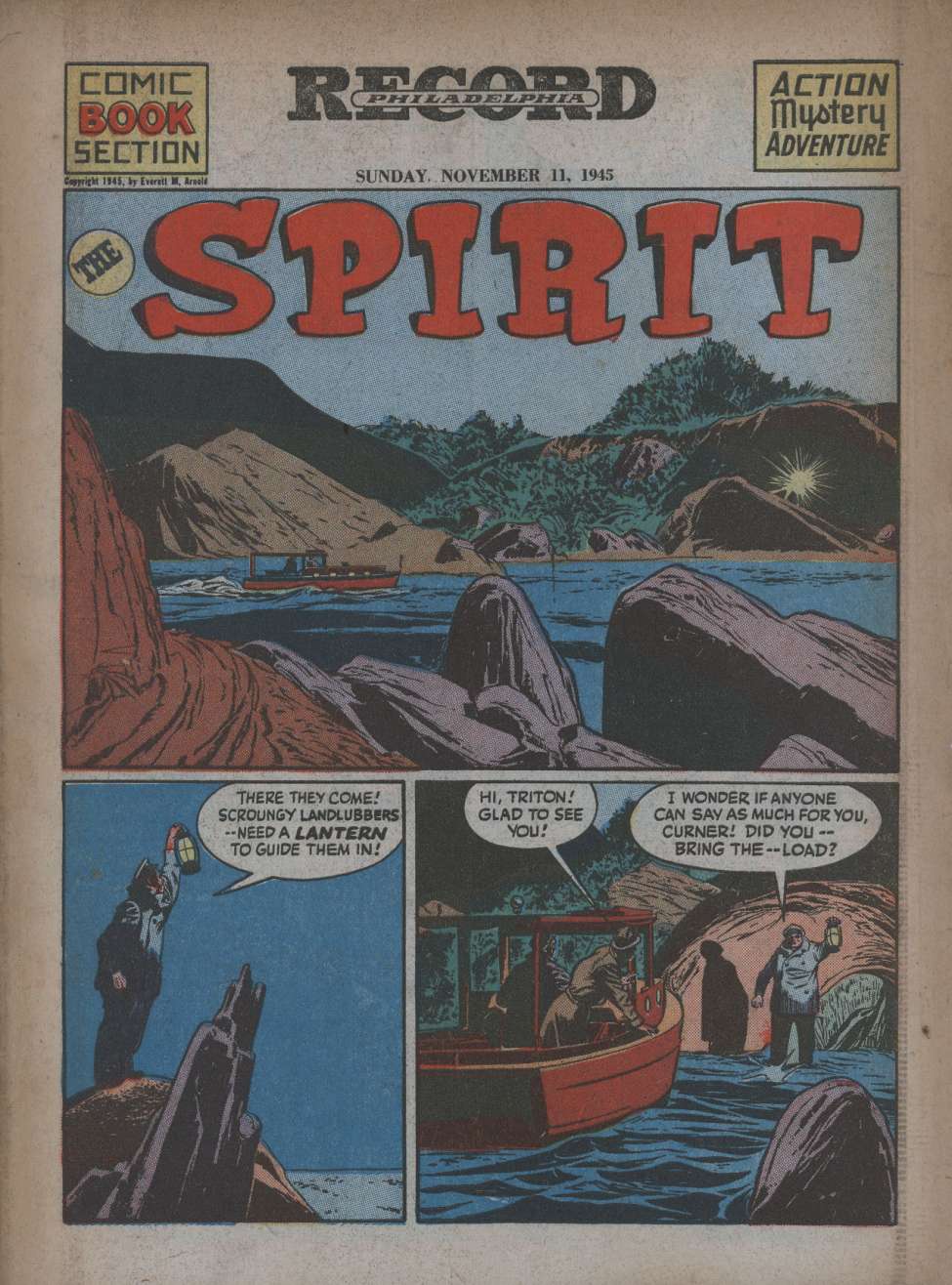 Comic Book Cover For The Spirit (1945-11-11) - Philadelphia Record