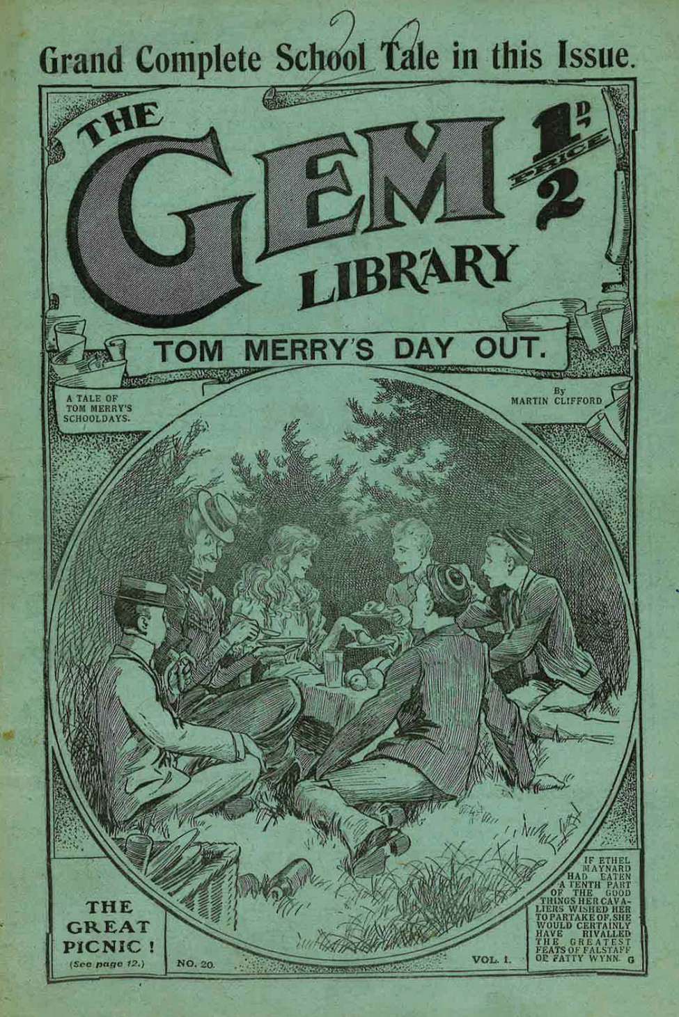 Book Cover For The Gem v1 20 - Tom Merry’s Day Out