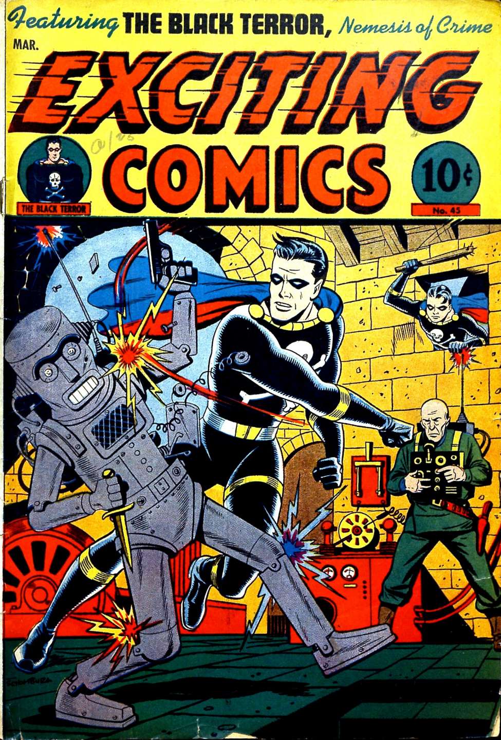 Comic Book Cover For Exciting Comics 45