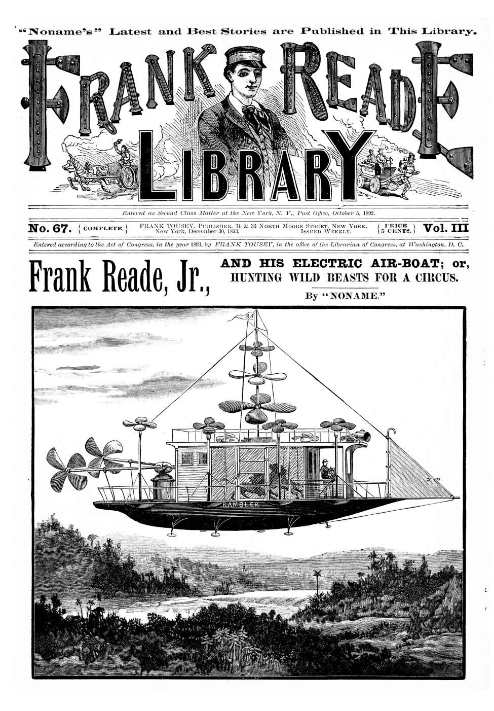Comic Book Cover For v03 67 - Frank Reade, Jr., and His Electric Air-Boat