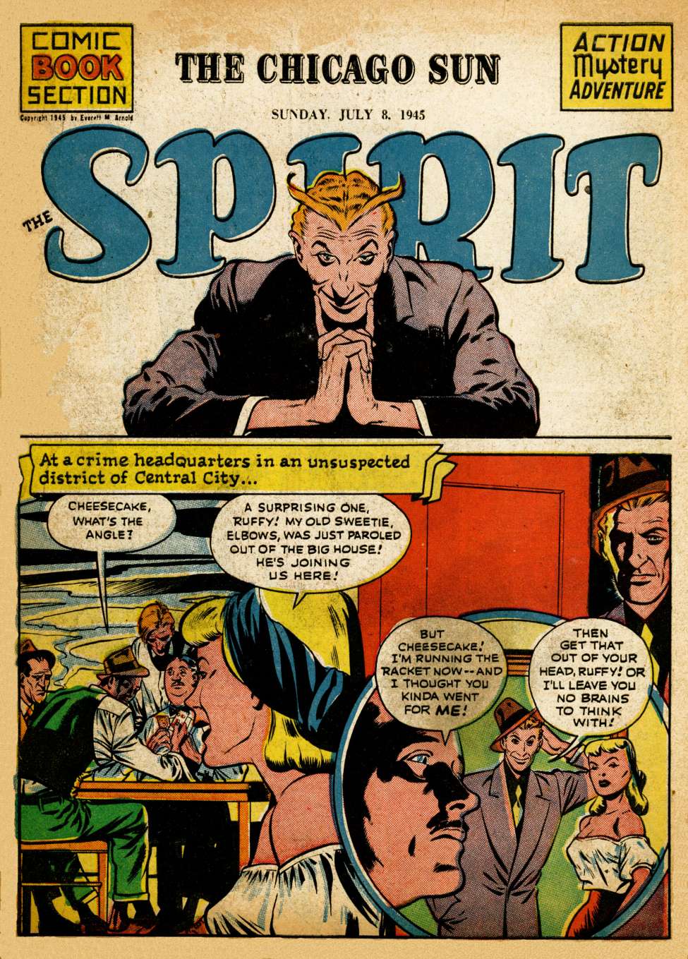 Comic Book Cover For The Spirit (1945-07-08) - Chicago Sun