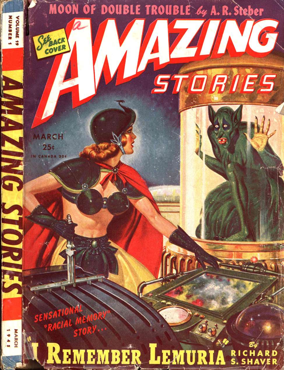 Book Cover For Amazing Stories v19 1 - I Remember Lemuria! - Richard S. Shaver