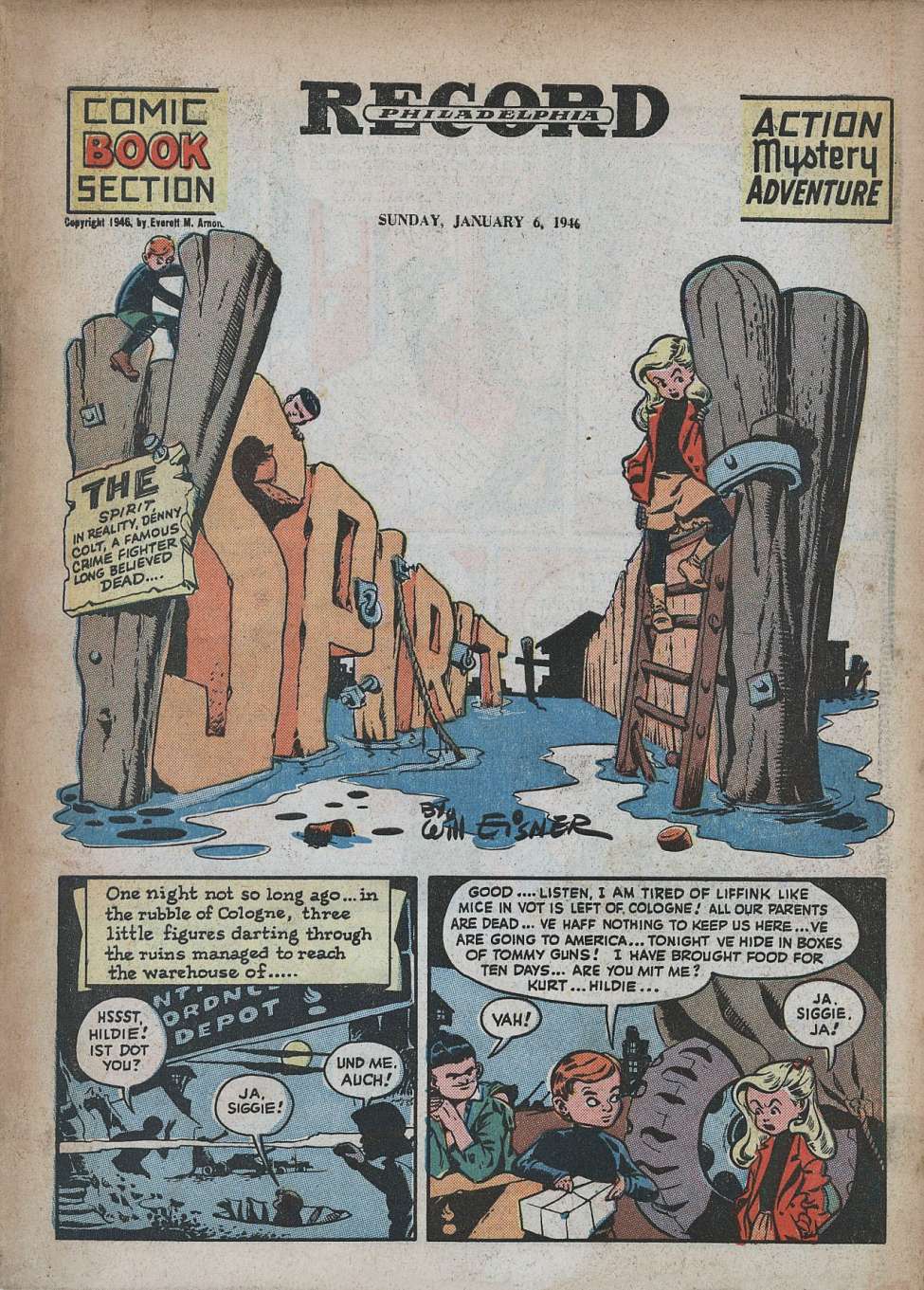 Comic Book Cover For The Spirit (1946-01-06) - Philadelphia Record