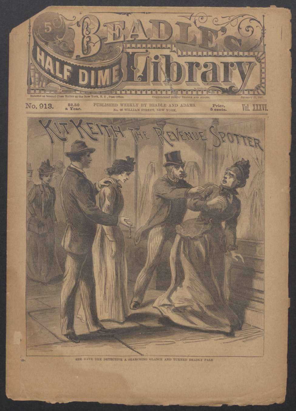 Book Cover For Beadle's Half Dime Library 913 - Kit Keith, the Revenue Spotter