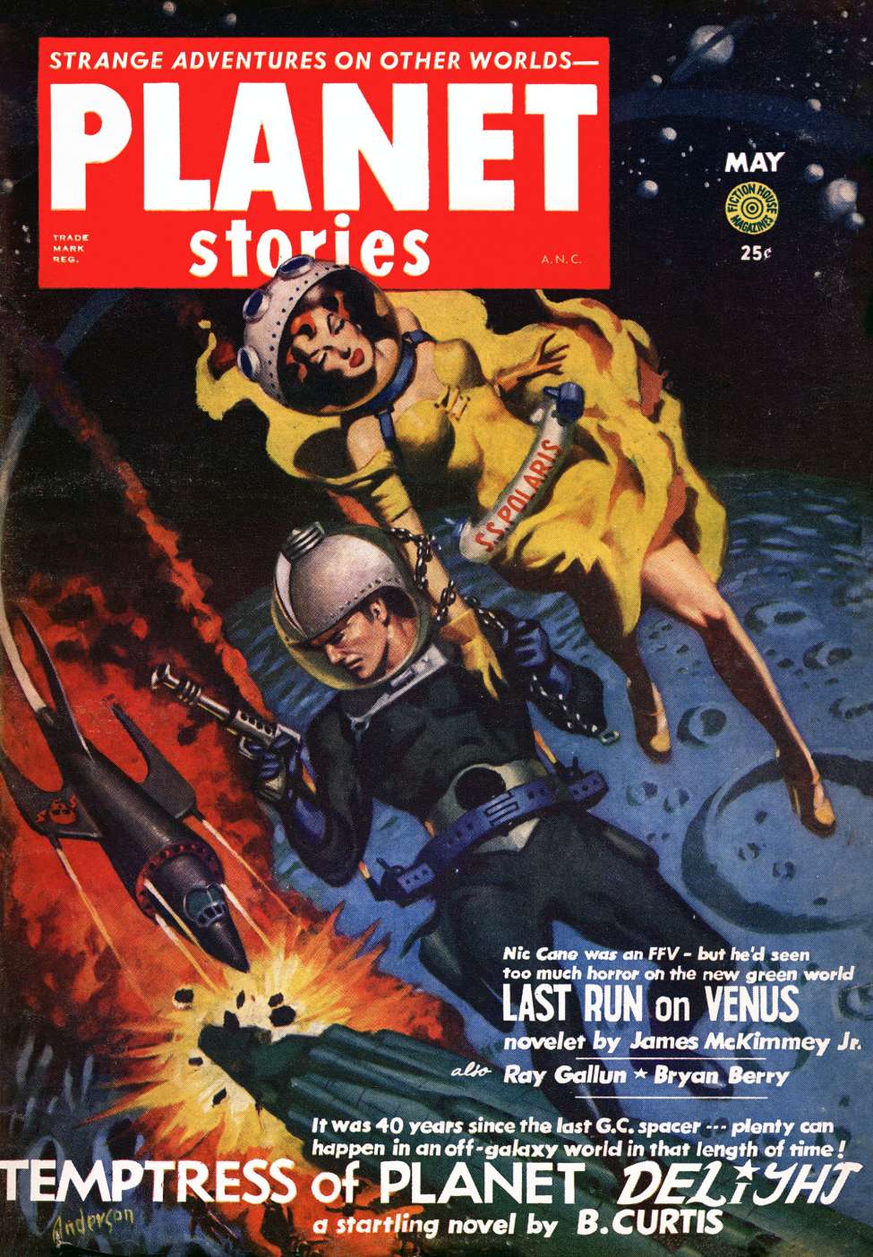 Comic Book Cover For Planet Stories v5 12 - Temptress of Planet Delight - B. Curtis