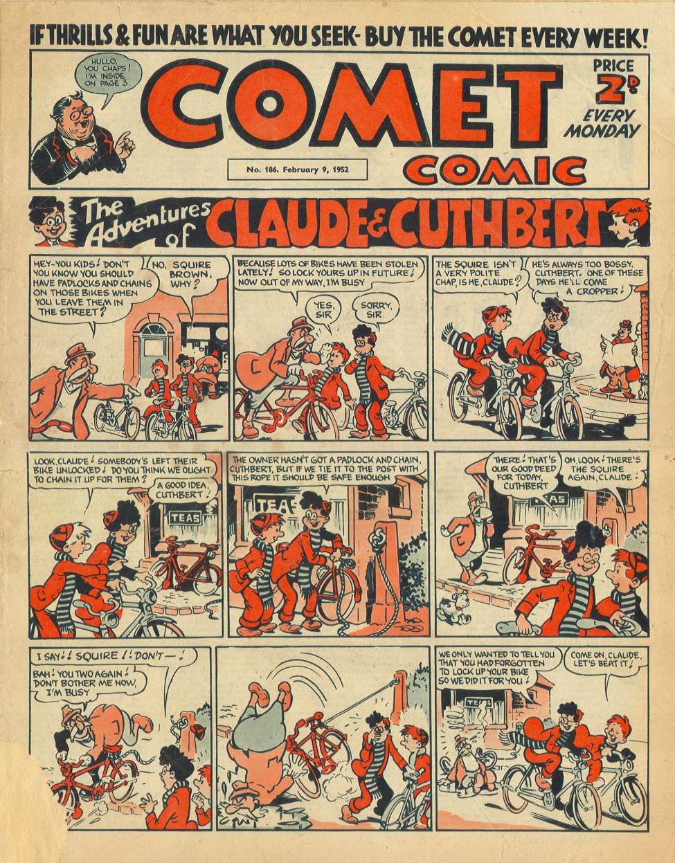 Comic Book Cover For The Comet 186