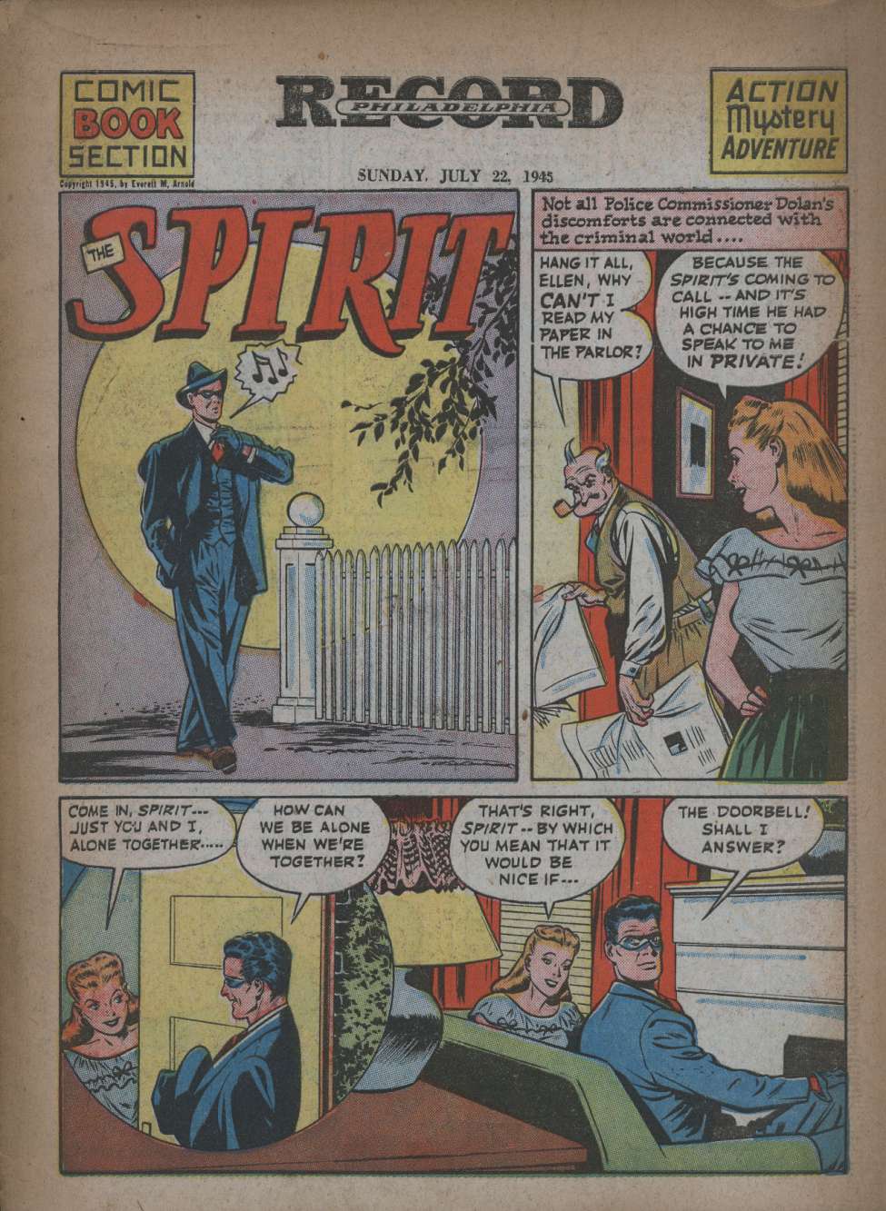 Comic Book Cover For The Spirit (1945-07-22) - Philadelphia Record