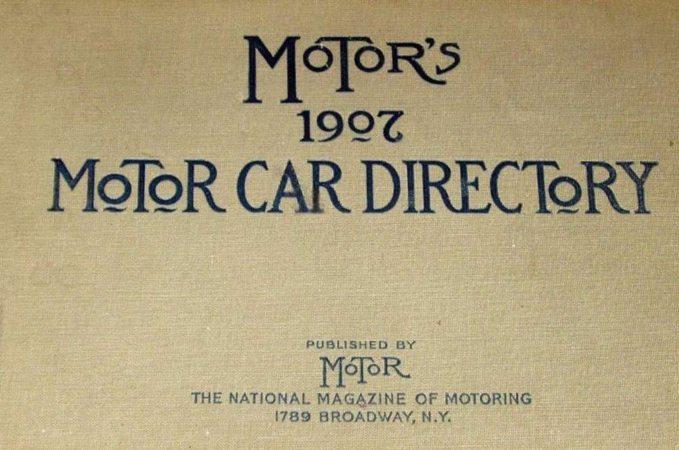 Book Cover For Motor's 1907 Motor Car Directory