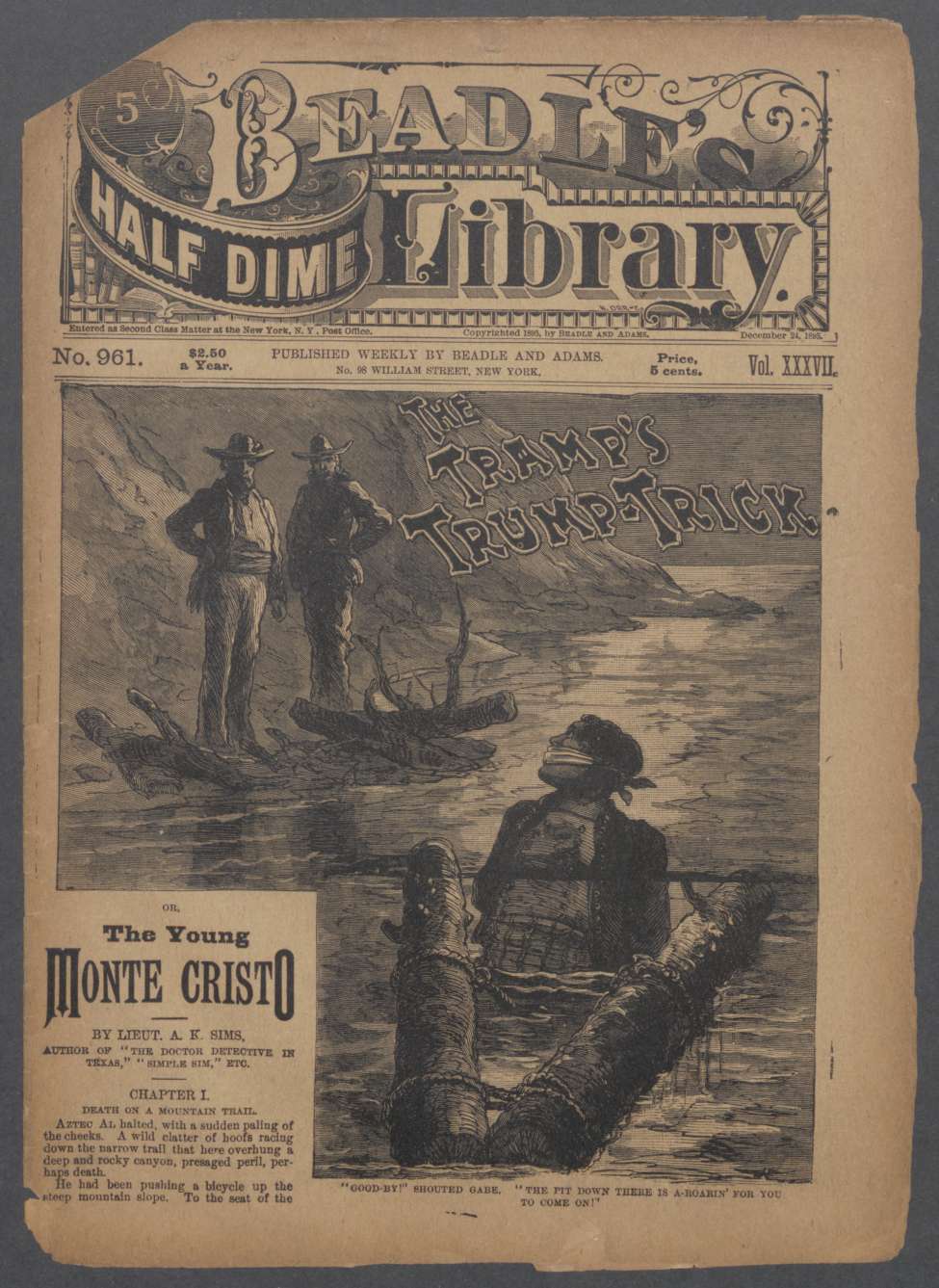 Book Cover For Beadle's Half Dime Library 961 - Tramp's Trump-Trick