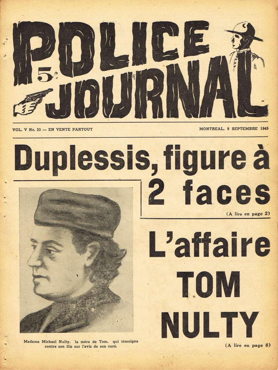 Book Cover For Police Journal v5 23 - Duplessis, figure à 2 faces