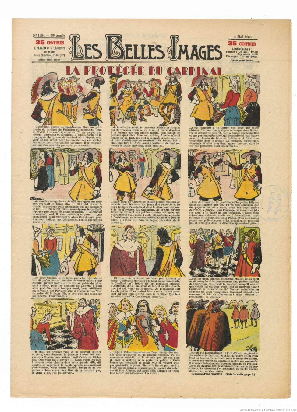 Book Cover For Les Belles Images 1494 - La Prot&eacute;g&eacute;e du Cardinal