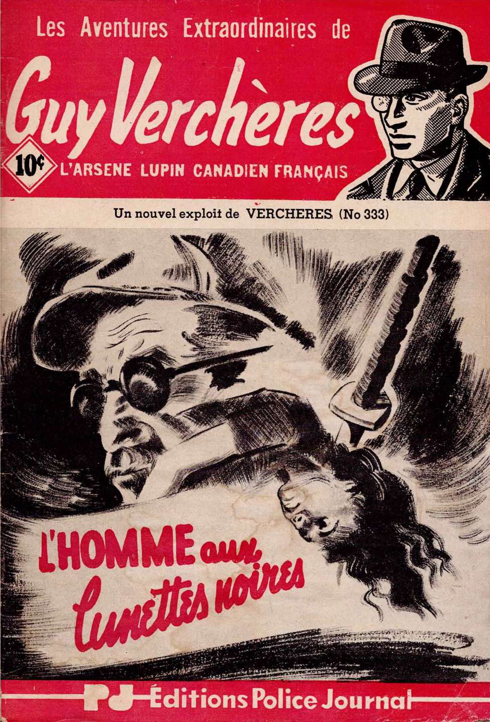 Book Cover For Guy-Vercheres v2 333 - L'homme aux lunettes noires