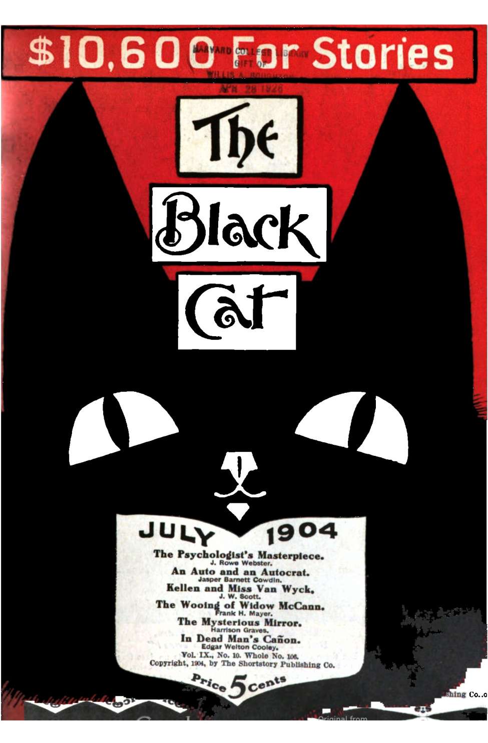 Book Cover For The Black Cat v9 10 - The Psychologist’s Masterpiece - J. Rowe Webster