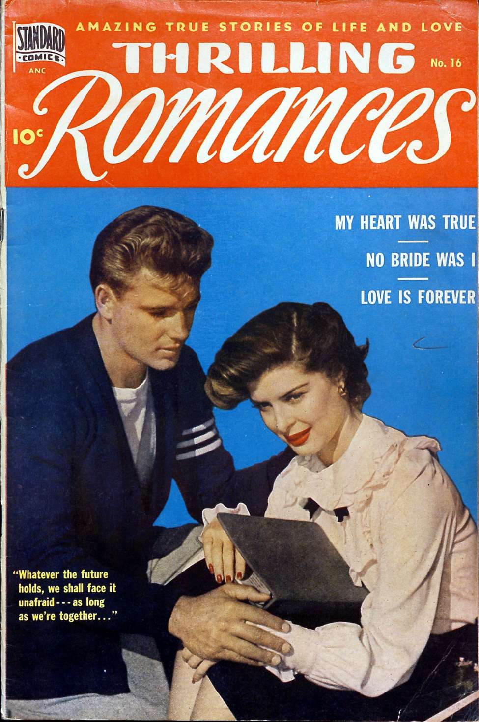 Comic Book Cover For Thrilling Romances 16