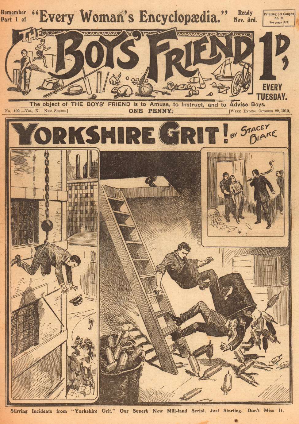 Comic Book Cover For The Boys' Friend 490 - Yorkshire Grit