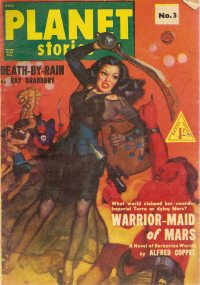 Large Thumbnail For Planet Stories (UK) 3 - Death-by-Rain - Ray Bradbury