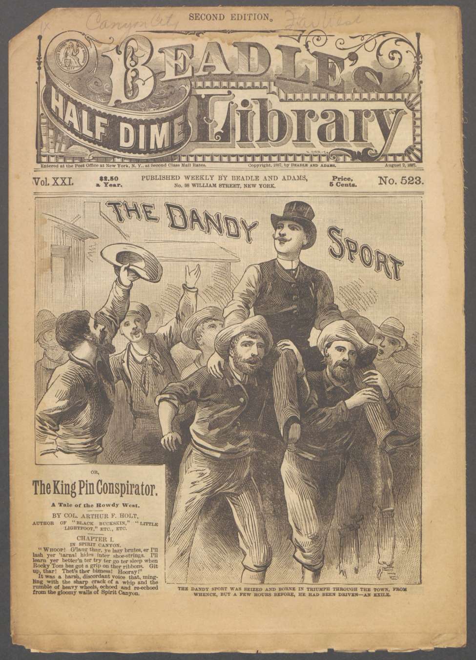 Book Cover For Beadle's Half Dime Library 523 - Dandy Sport