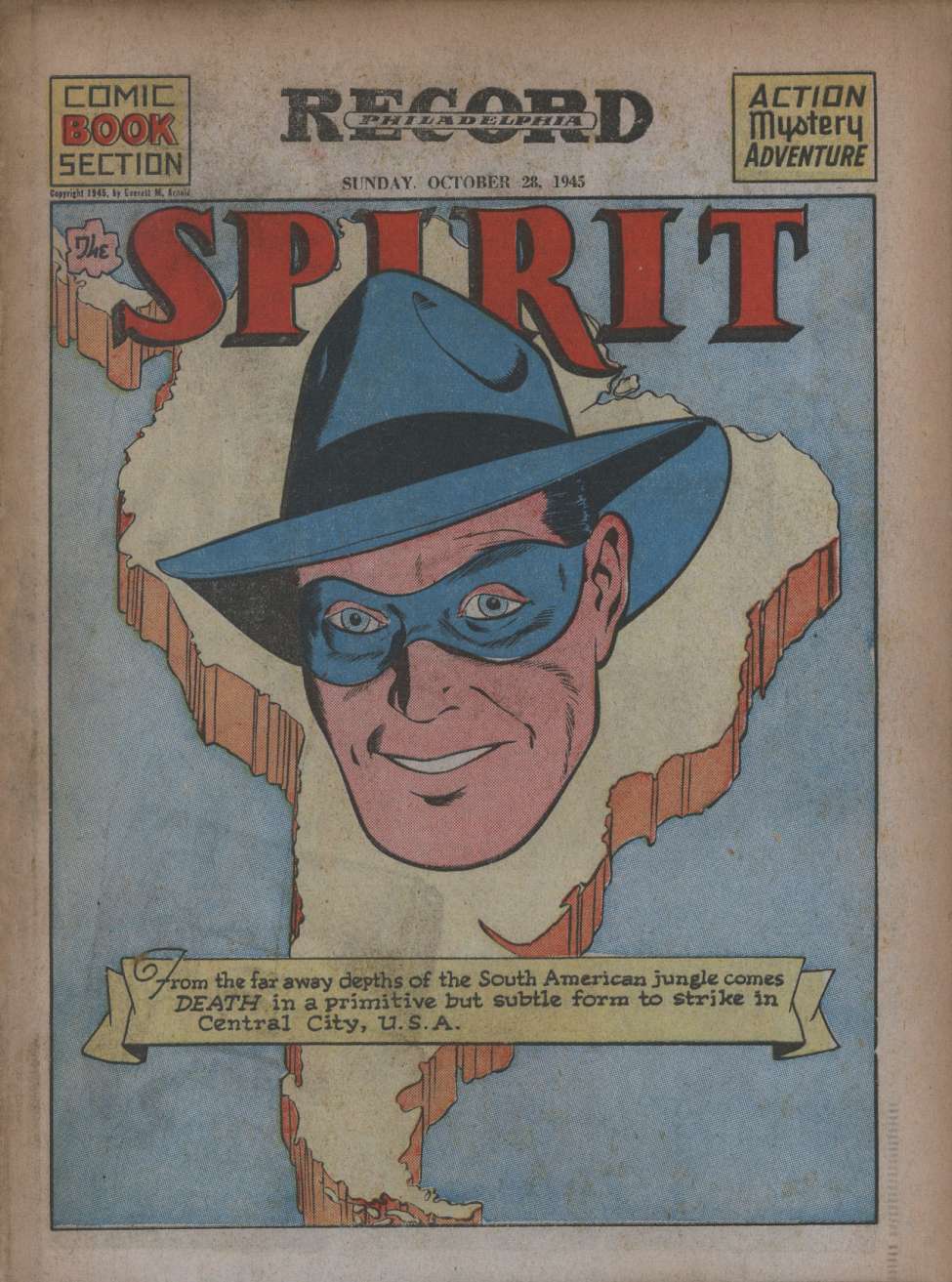 Comic Book Cover For The Spirit (1945-10-28) - Philadelphia Record