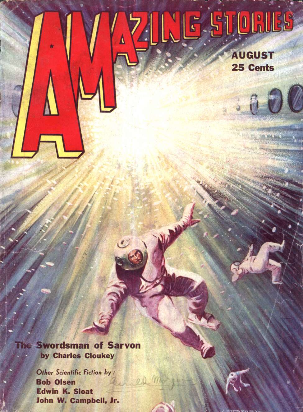 Book Cover For Amazing Stories v7 5 - Beyond the Planetoids - Edwin K. Sloat