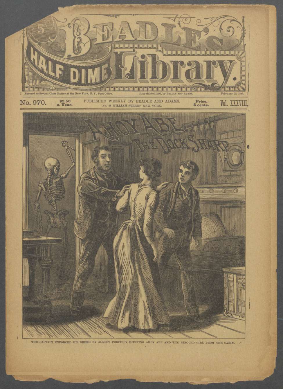 Book Cover For Beadle's Half Dime Library 970 - Ahoy Abe, the Dock Sharp