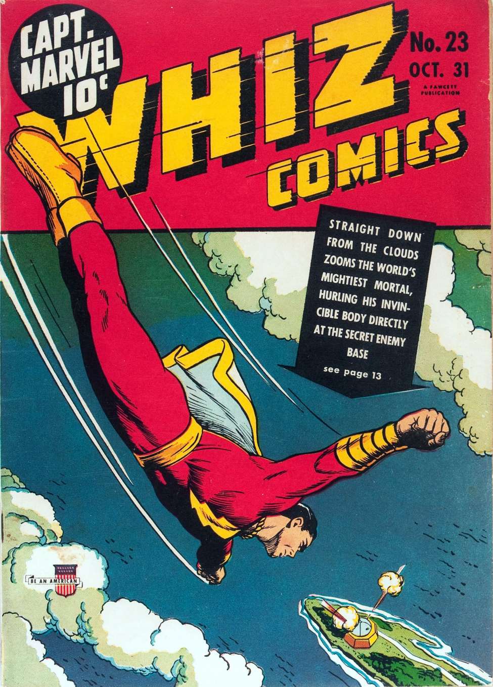 Comic Book Cover For Whiz Comics 23