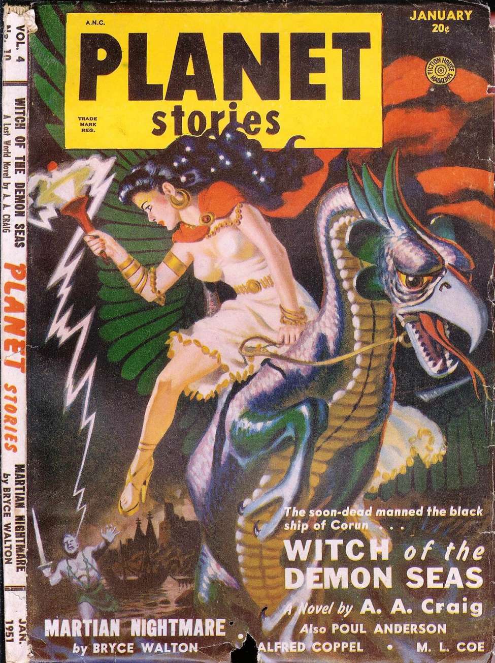 Book Cover For Planet Stories v4 10 - Witch of the Demon Seas - A. A. Craig
