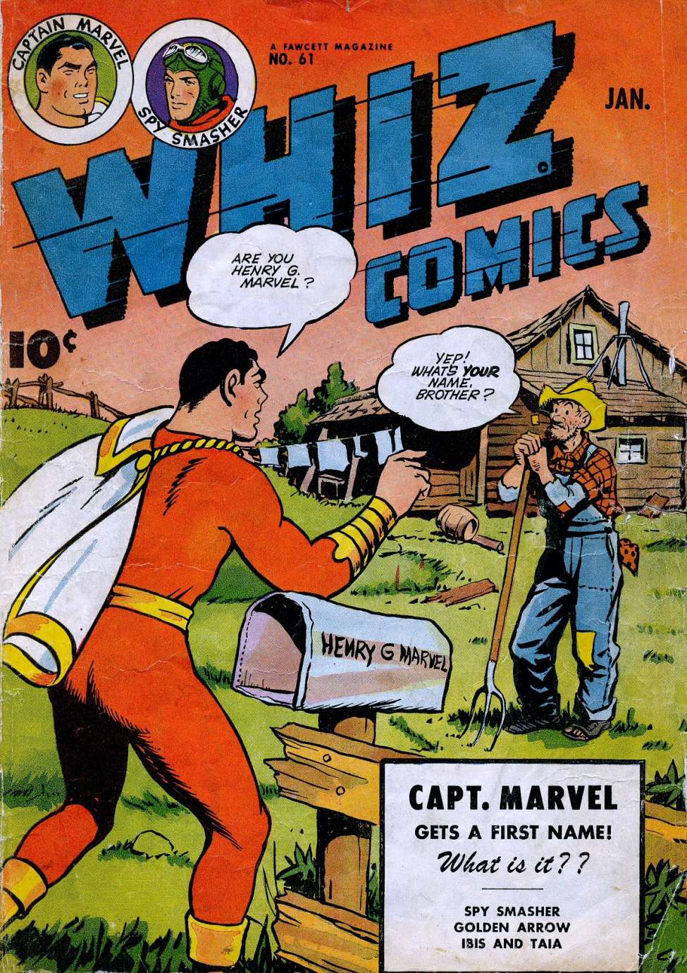 Comic Book Cover For Whiz Comics 61