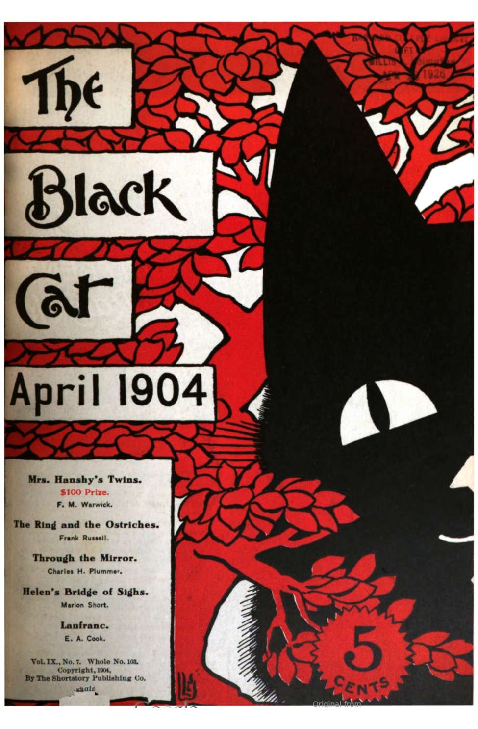 Book Cover For The Black Cat v9 7 - Mrs. Hanshy’s Twins - F. M. Warwick