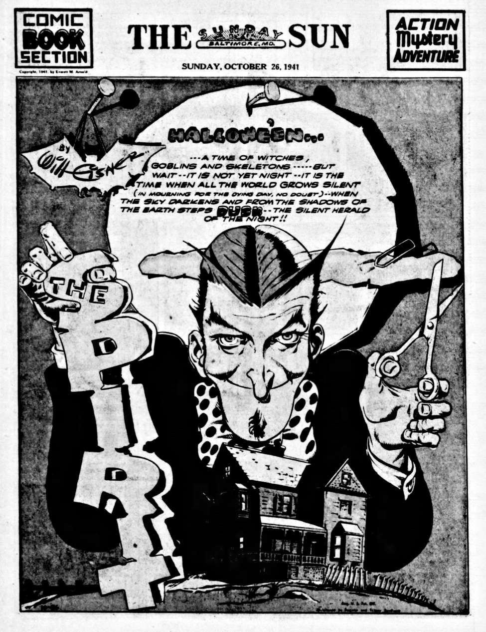 Book Cover For The Spirit (1941-10-26) - Baltimore Sun (b/w)