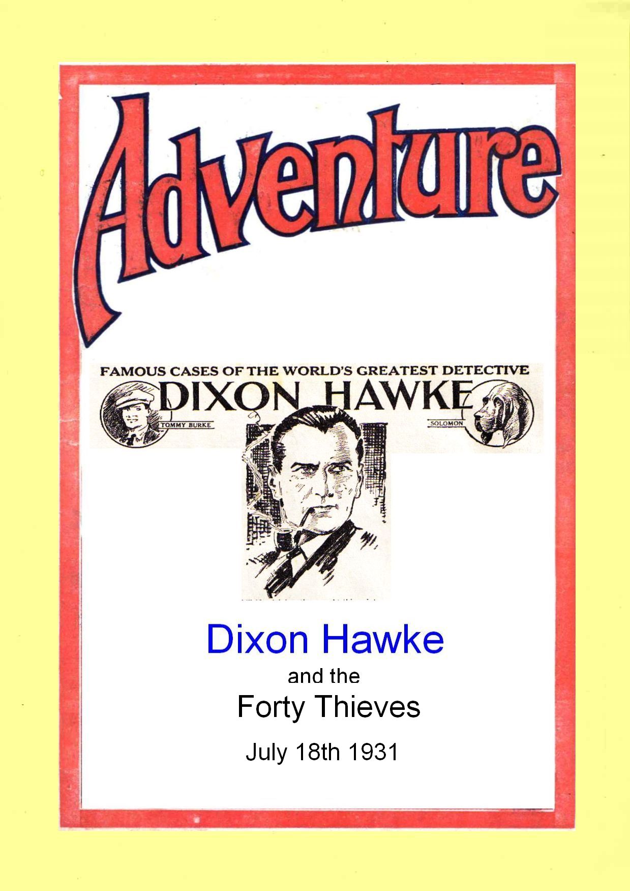 Comic Book Cover For Dixon Hawke and the Forty Thieves