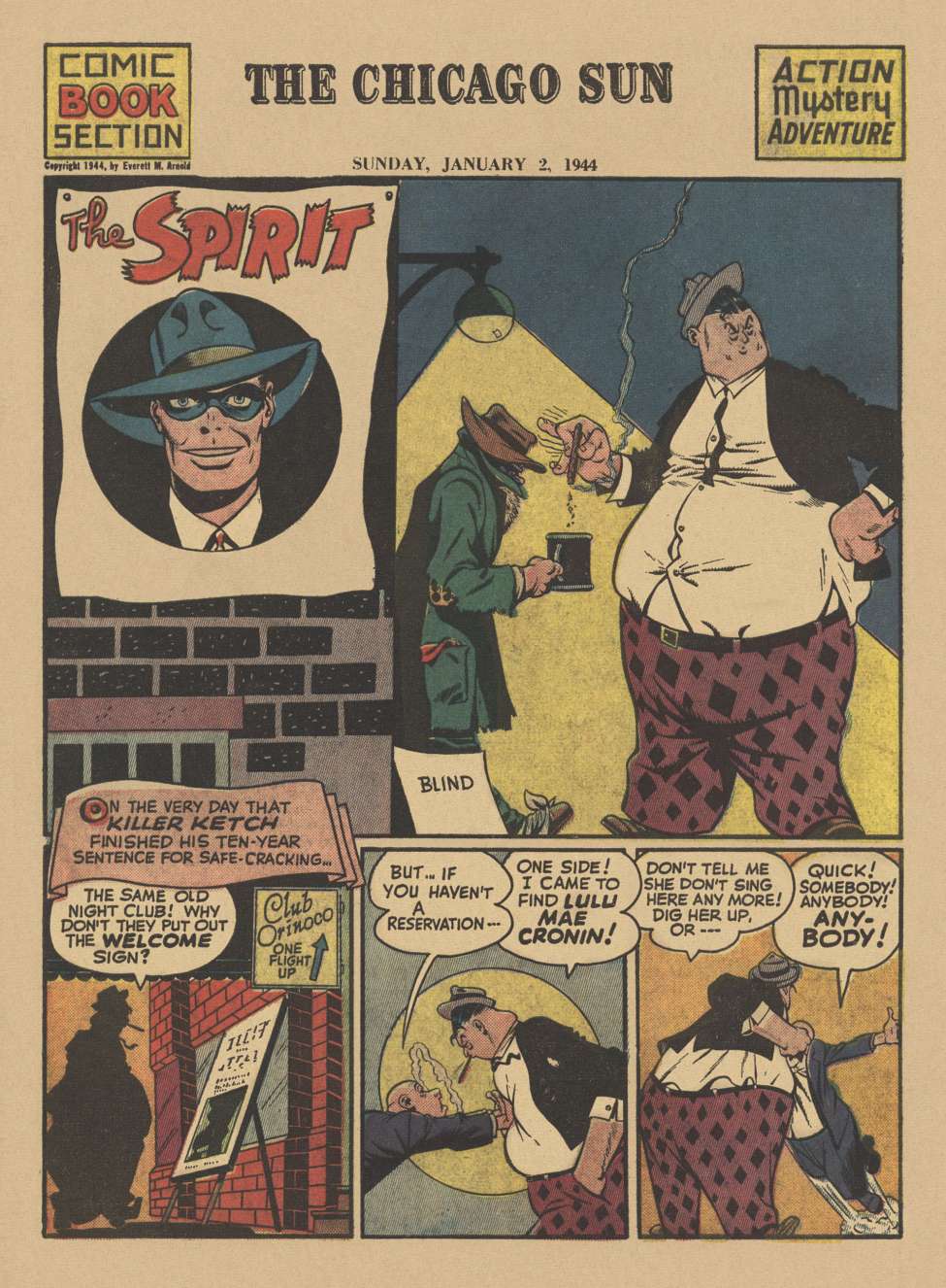 Comic Book Cover For The Spirit (1944-01-02) - Chicago Sun