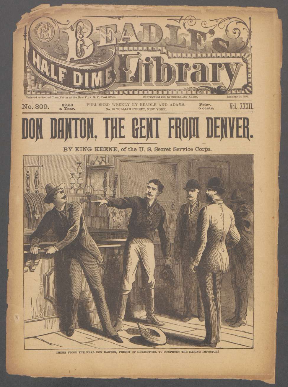 Book Cover For Beadle's Half Dime Library 809 - Don Danton, the Gent from Denver