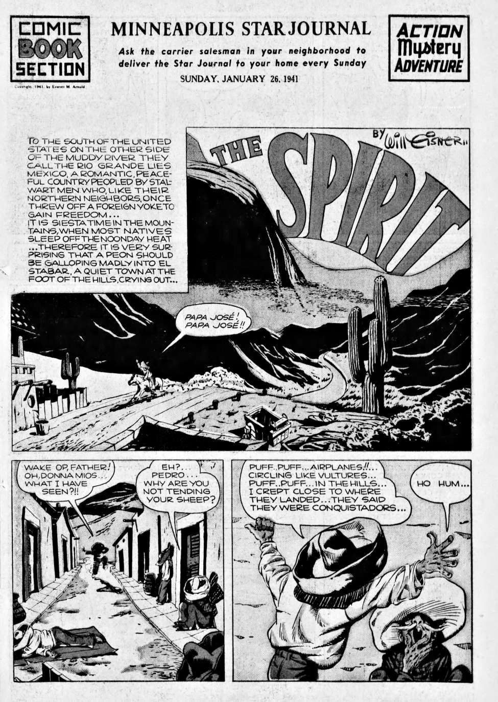 Book Cover For The Spirit (1941-01-26) - Minneapolis Star Journal (b/w)