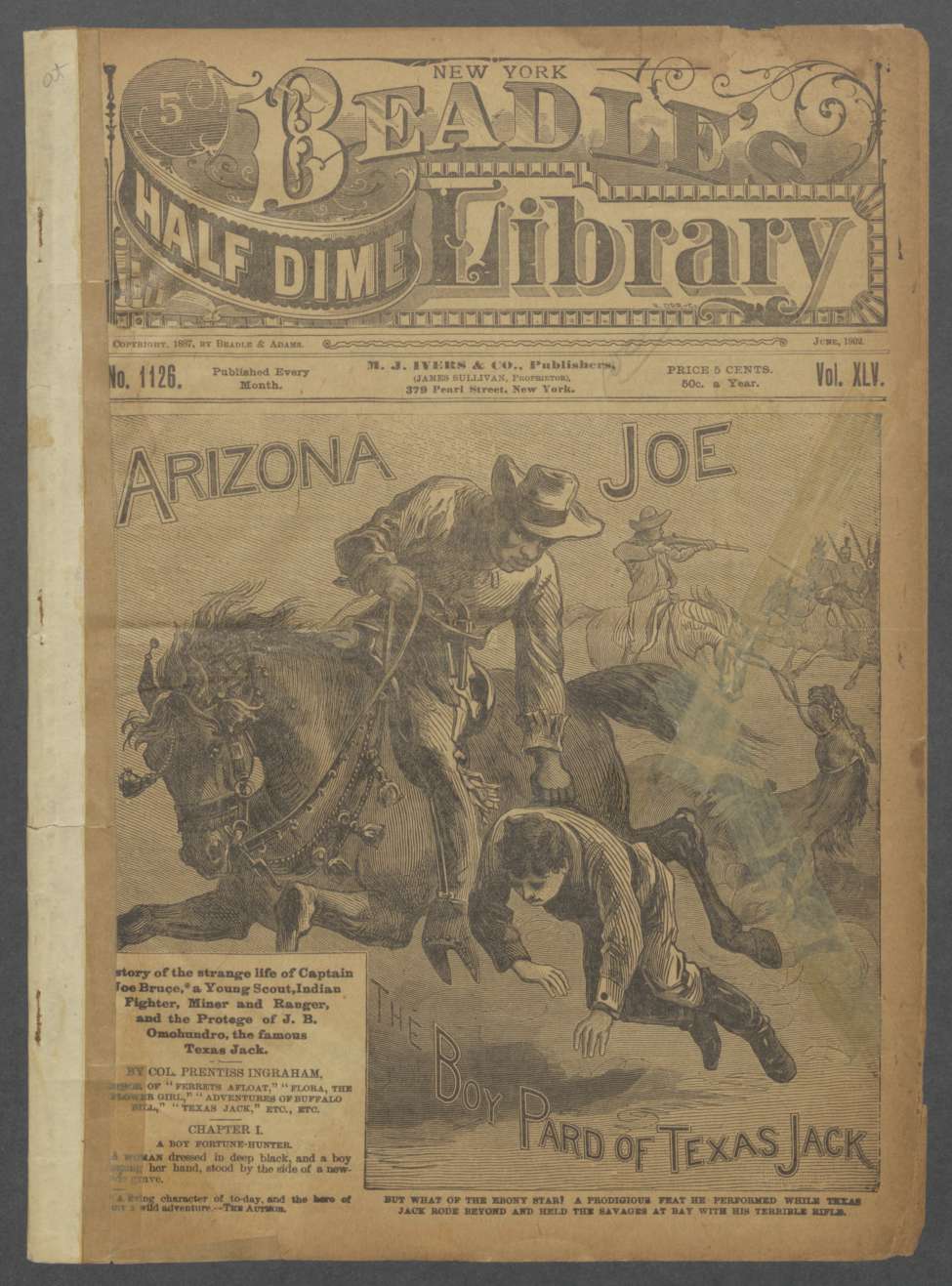 Book Cover For Beadle's Half Dime Library 1126 - Arizona Joe, the Boy Pard of Texas Jack