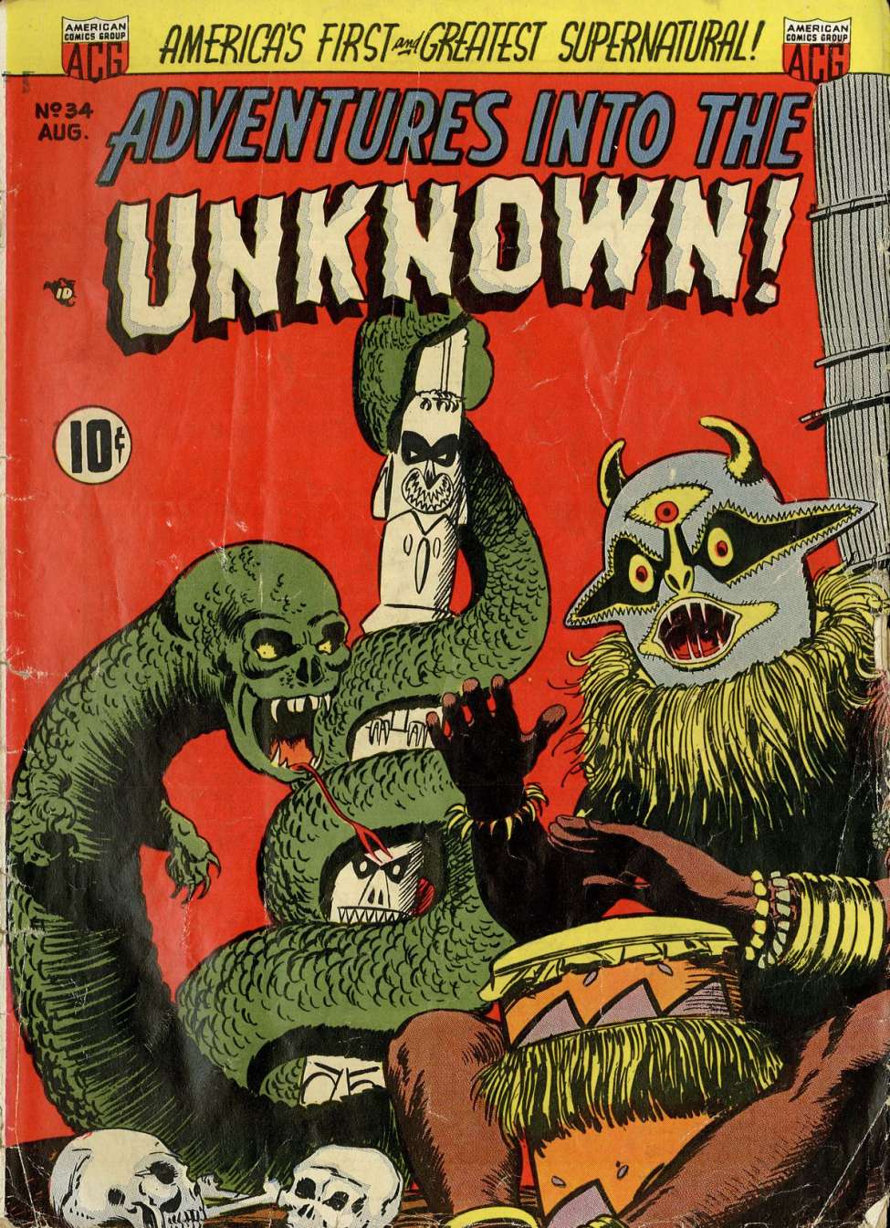 Comic Book Cover For Adventures into the Unknown 34